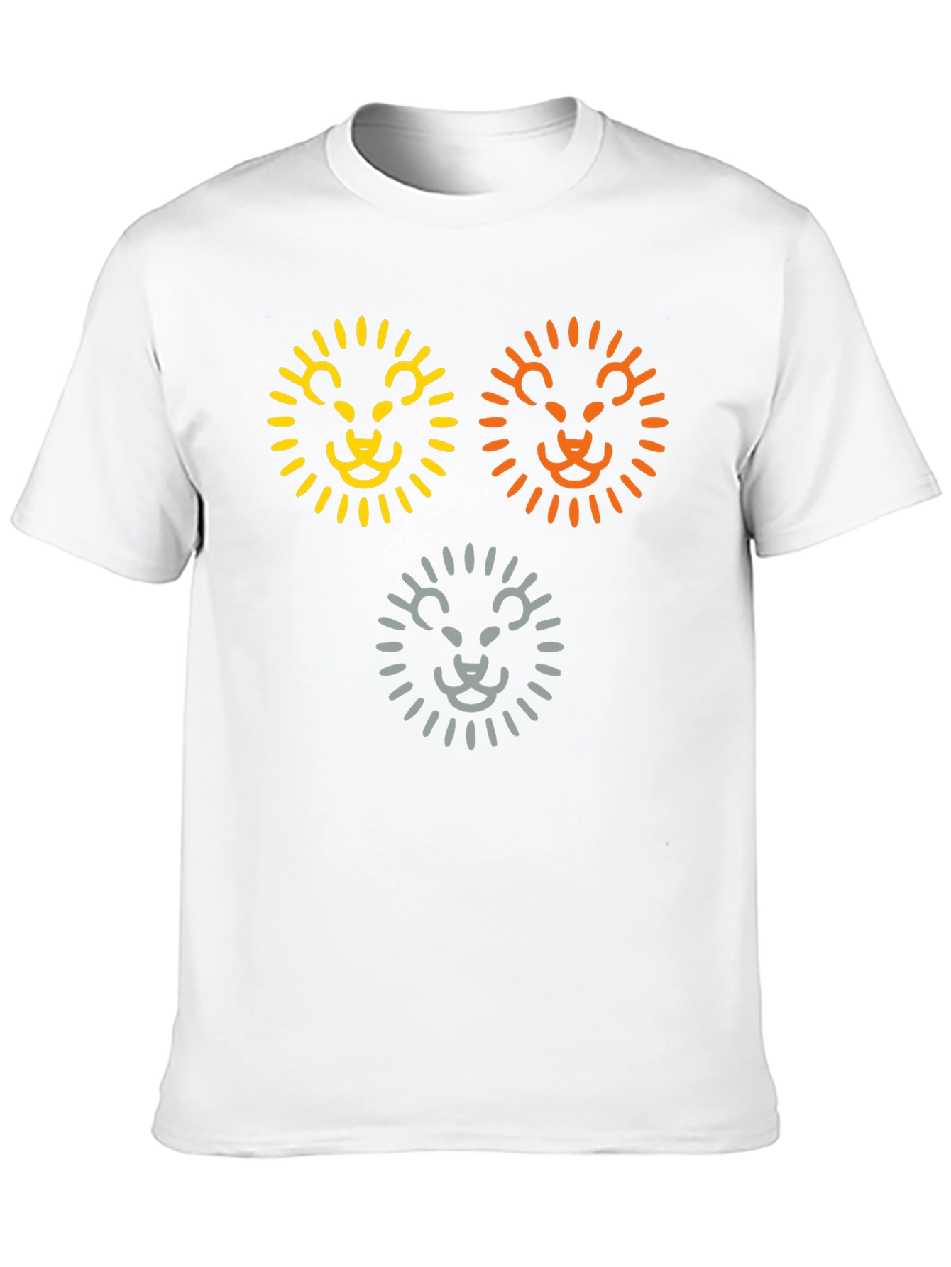 Camiseta Negra con Diseño de Leones Abstractos