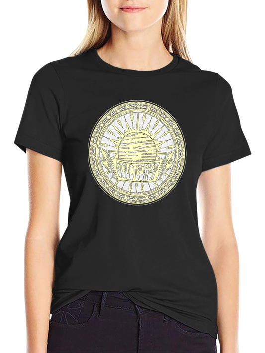 Camiseta Negra Estampada Costa Dorada