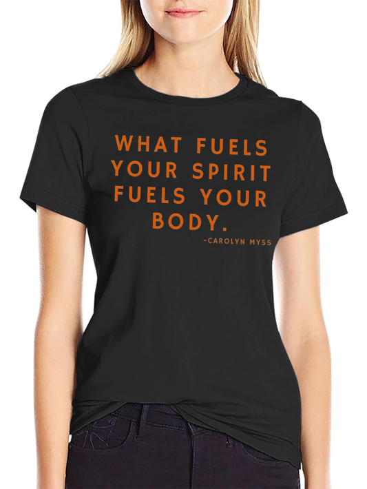 Camiseta Motivacional Negra - Lo que alimenta tu espíritu