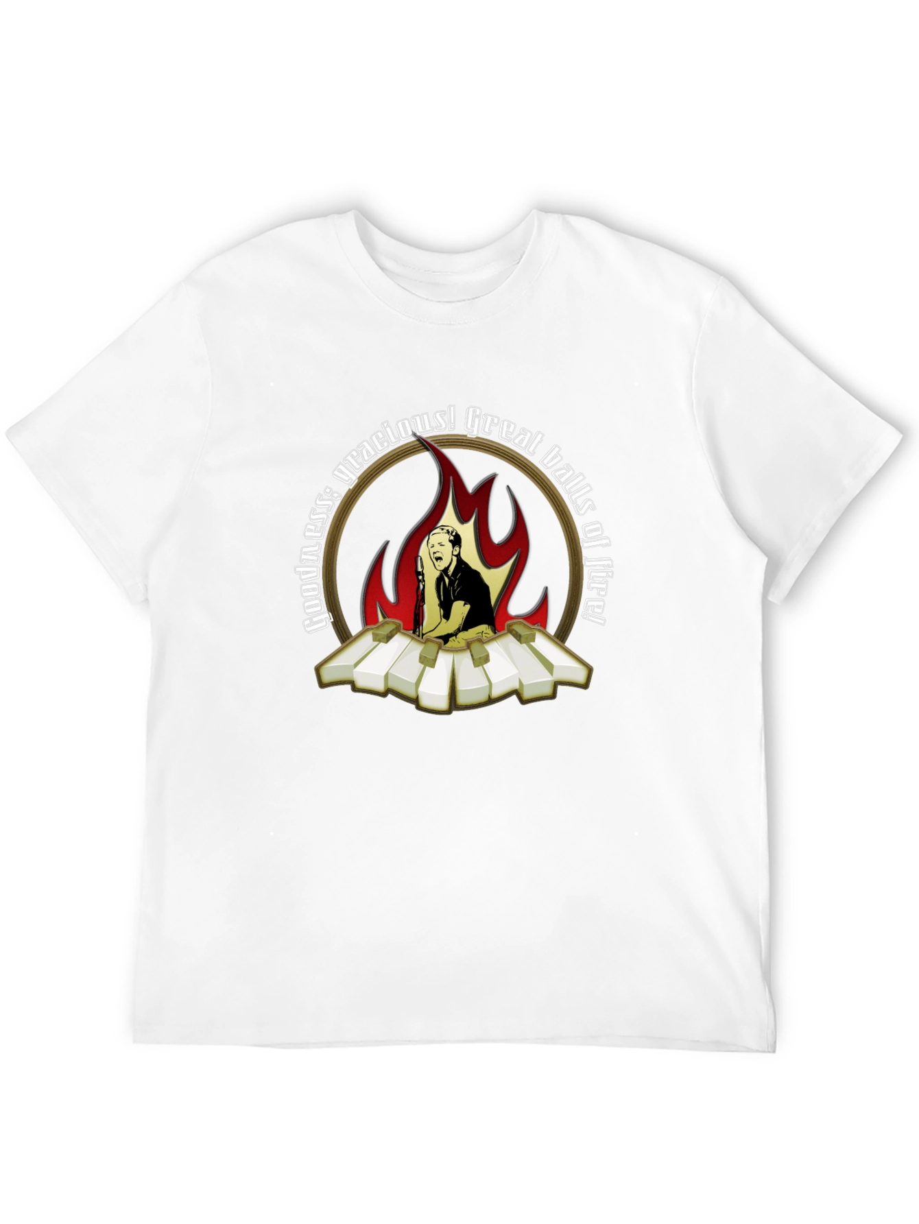 Camiseta Negra con Diseño de Jerry Lee Lewis