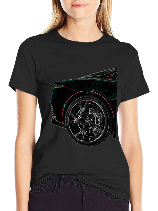 Camiseta Negra con Diseño de Coche Deportivo