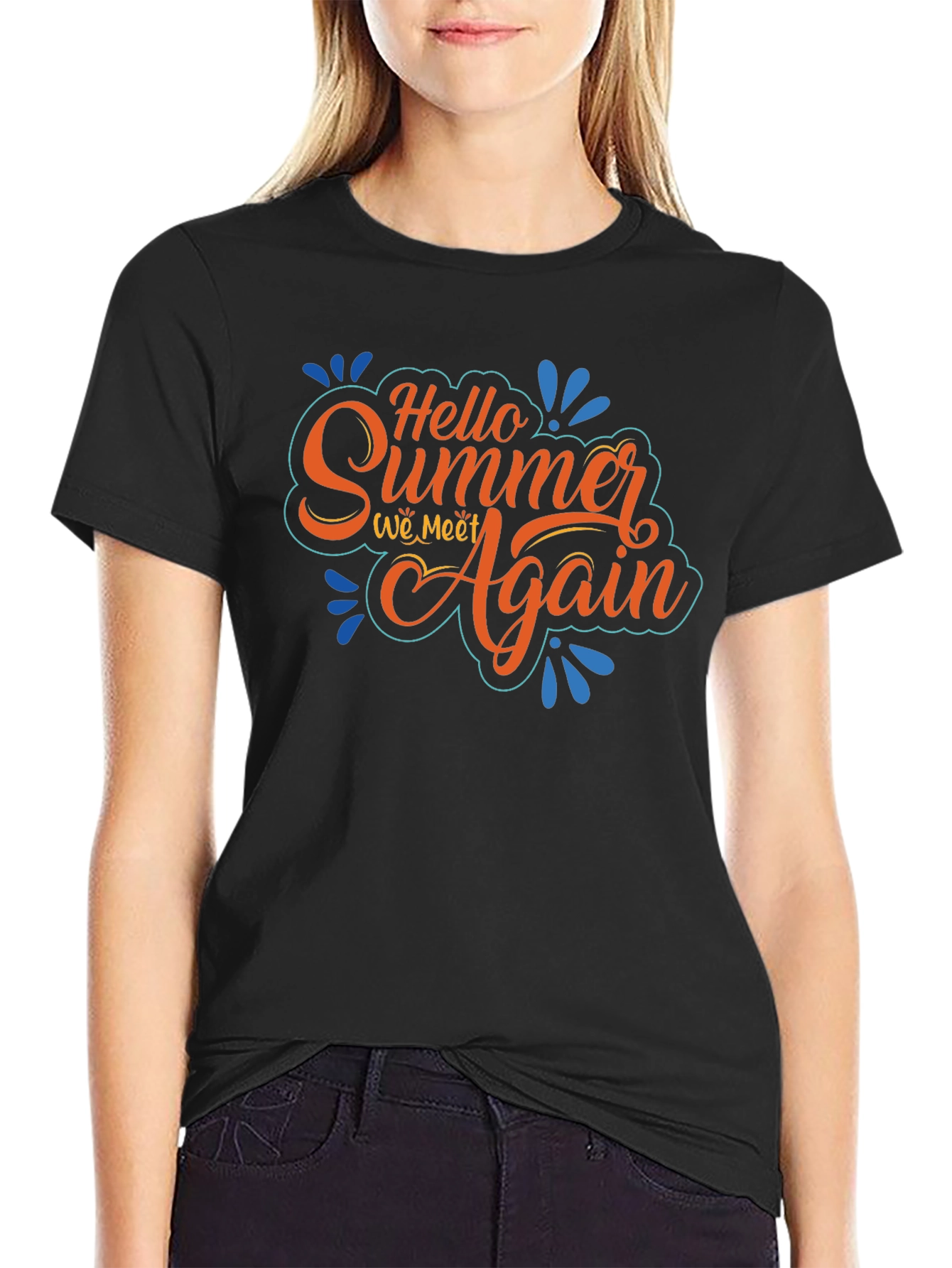 Camiseta Negra Hello Summer We Meet Again