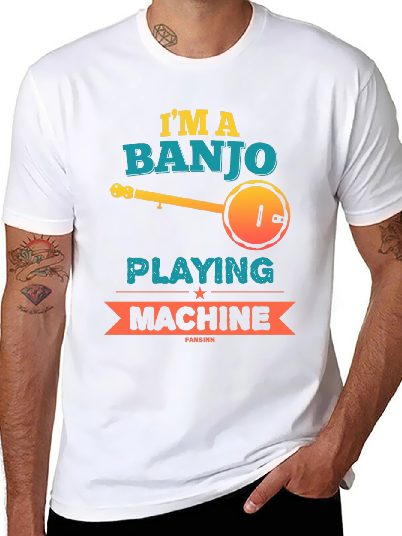 Camiseta Negra Banjo Playing Machine