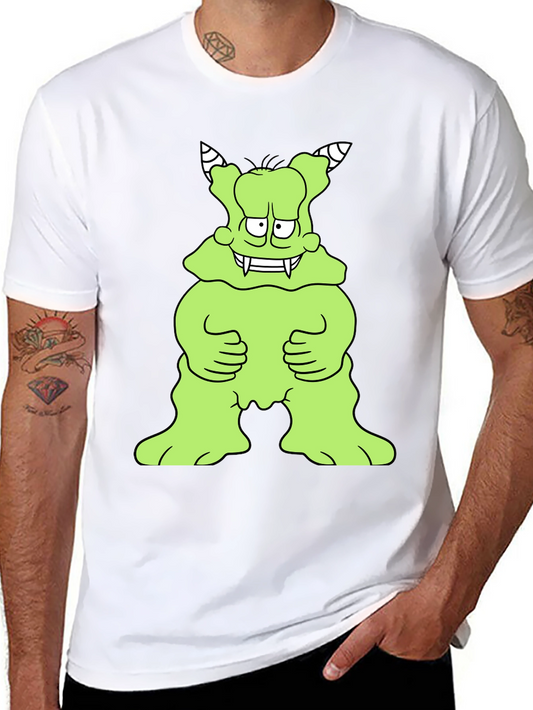 Camiseta Negra con Monstruo Verde Divertido