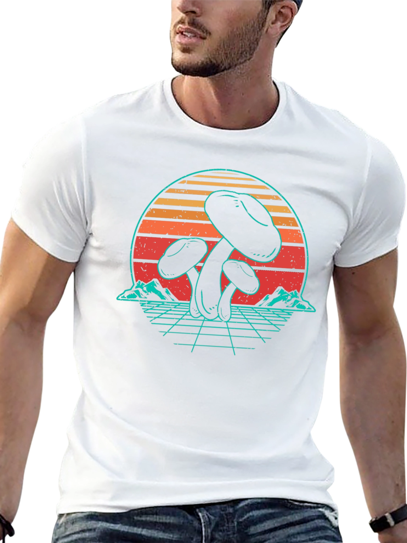 Camiseta Retro de Hongos Psicodélicos