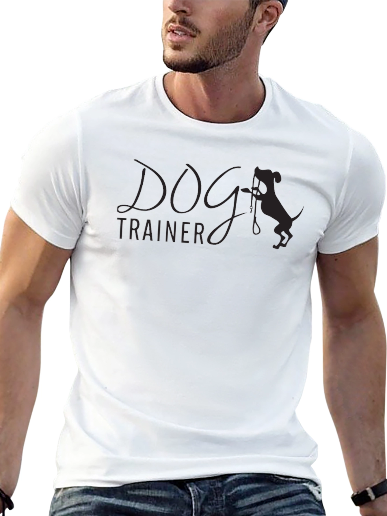 Camiseta Negra Entrenador de Perros Casual