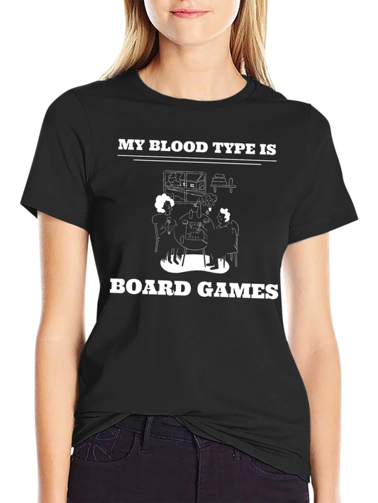 Camiseta Negra: Mi Tipo de Sangre es Juegos de Mesa