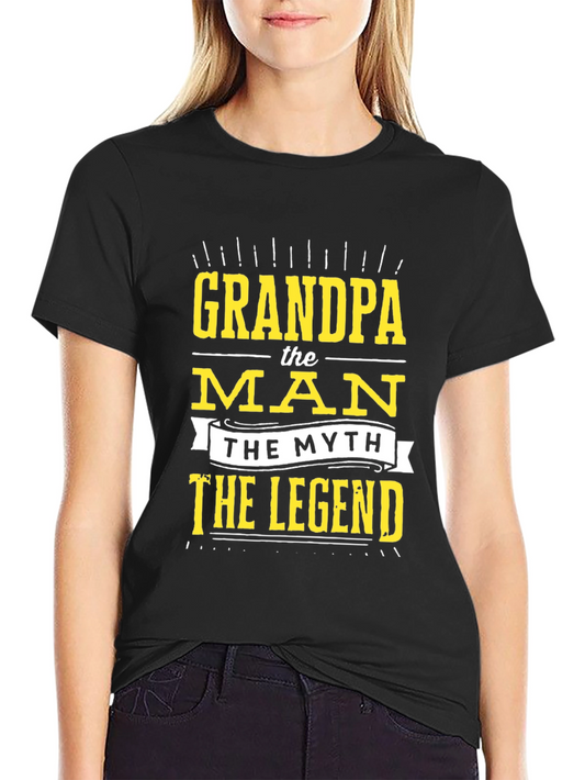Camiseta Negra Grandpa the Man the Myth the Legend