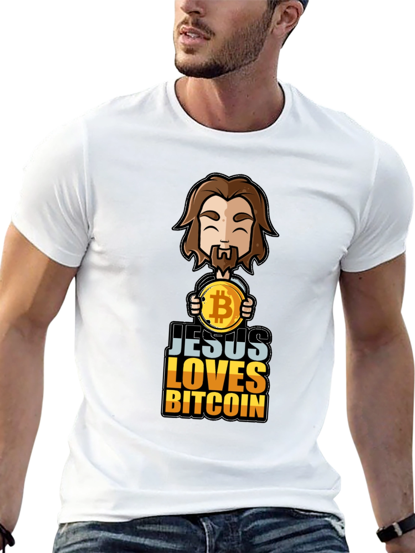 Camiseta Jesús Ama Bitcoin - Diseño Único