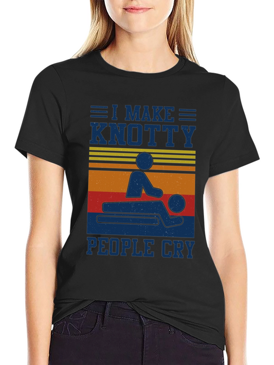 Camiseta Negra Masaje Knotty Divertida