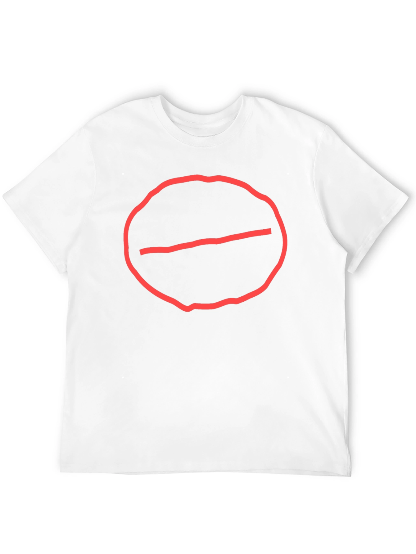 Camiseta Negra Hombre - Círculo Prohibido Rojo