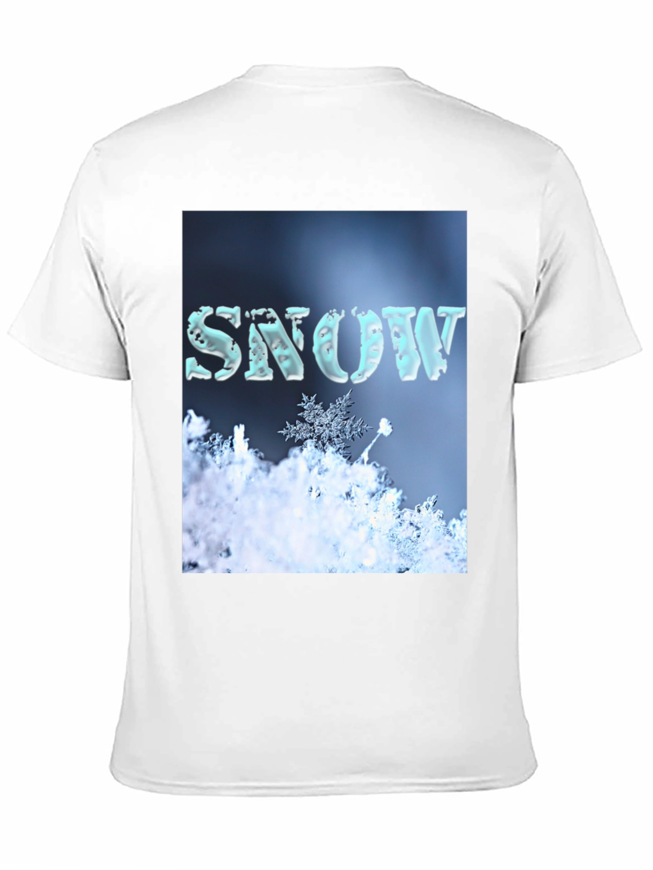 Camiseta Negra con Diseño de Nieve Invernal