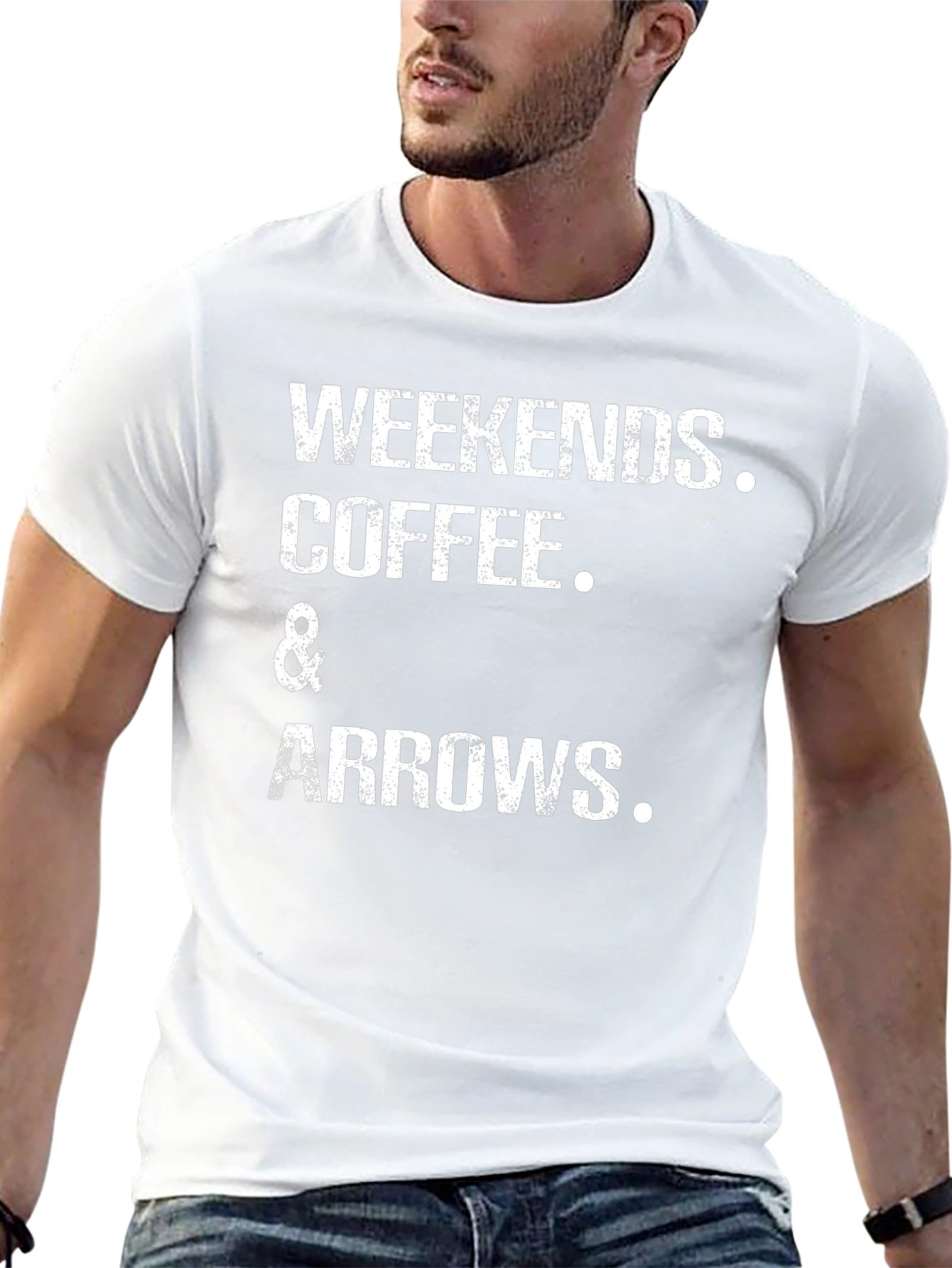 Camiseta Negra: Weekends Coffee & Arrows