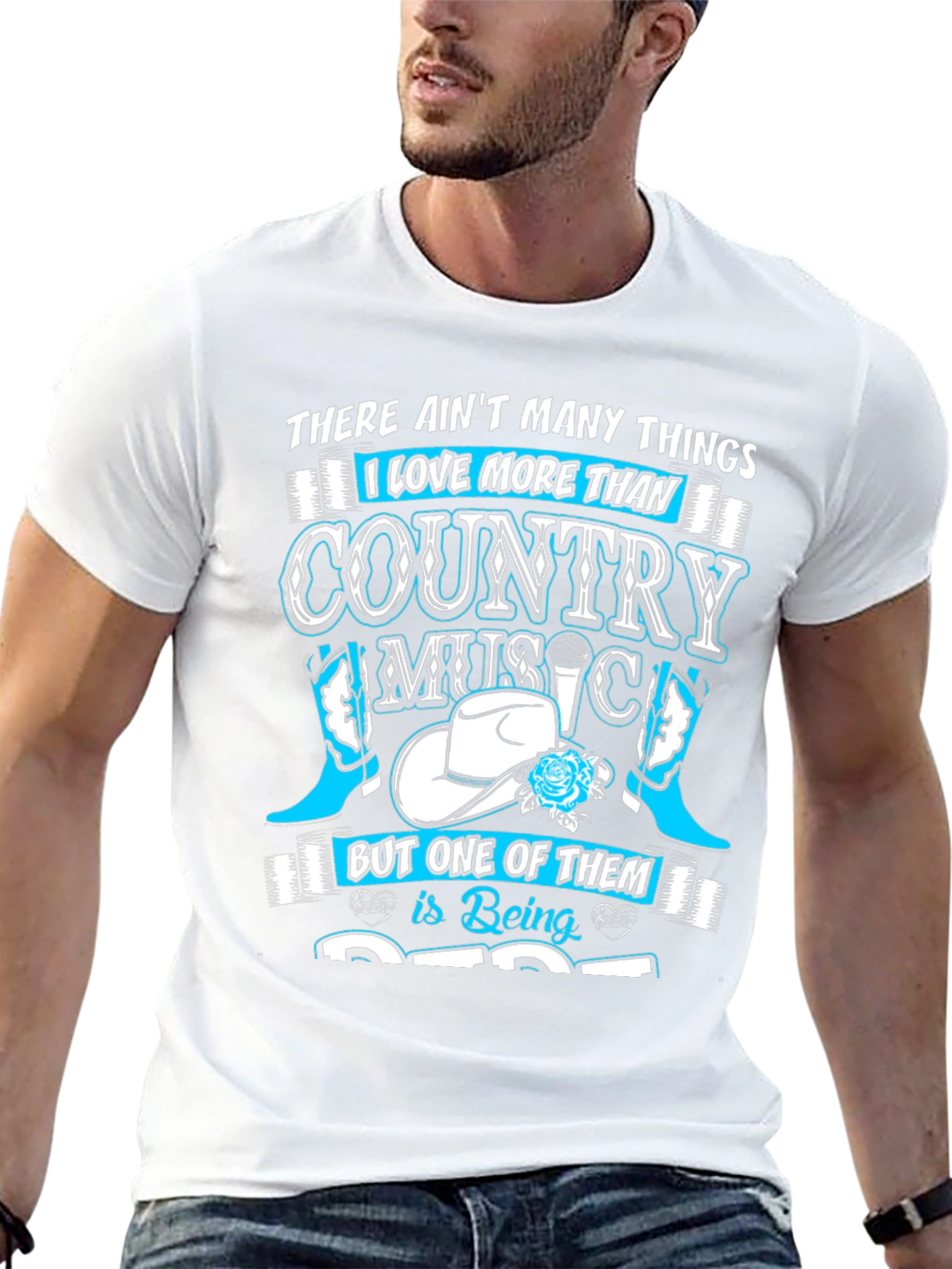 Camiseta Negra Country Music para Hombre