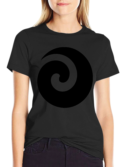 Camiseta Negra Espiral Minimalista Hombre