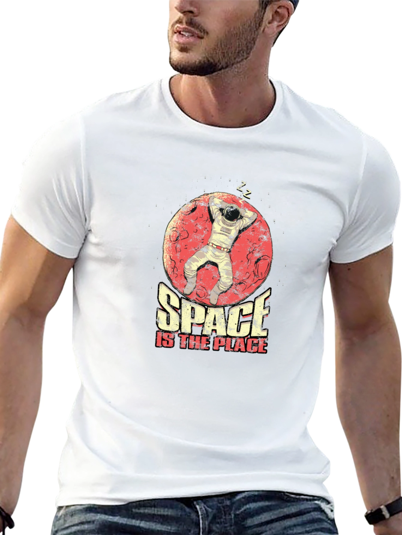 Camiseta Hombre Negra Space is the Place Astronauta