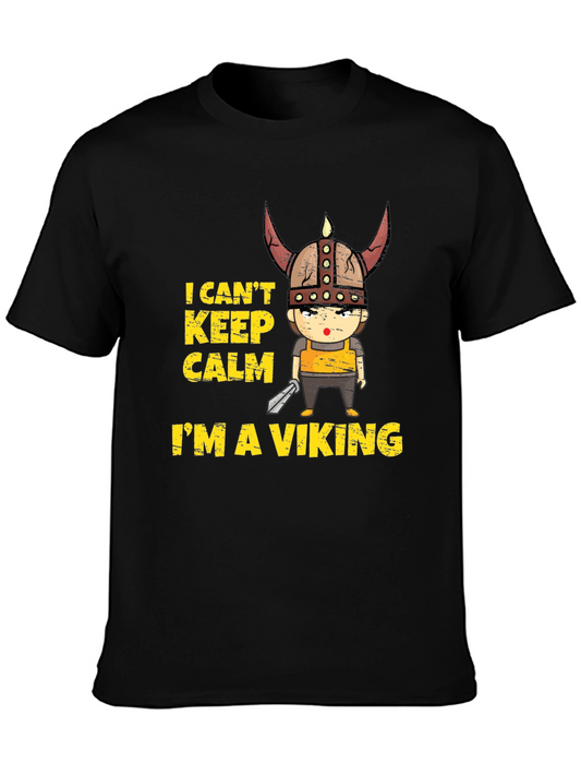 Camiseta Negra Vikinga Divertida - No Puedo Mantener la Calma