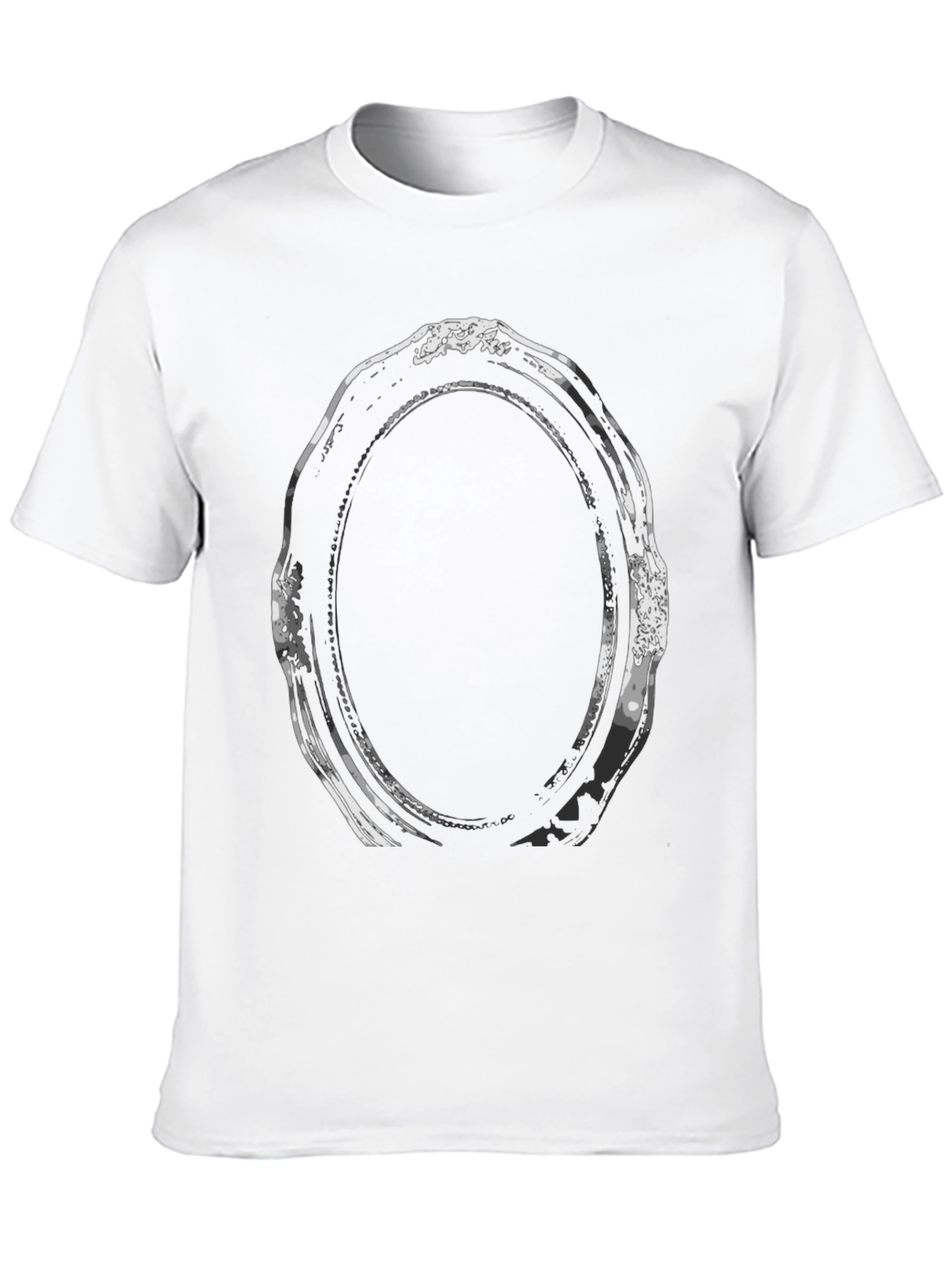 Camiseta Negra con Diseño de Marco Ovalado
