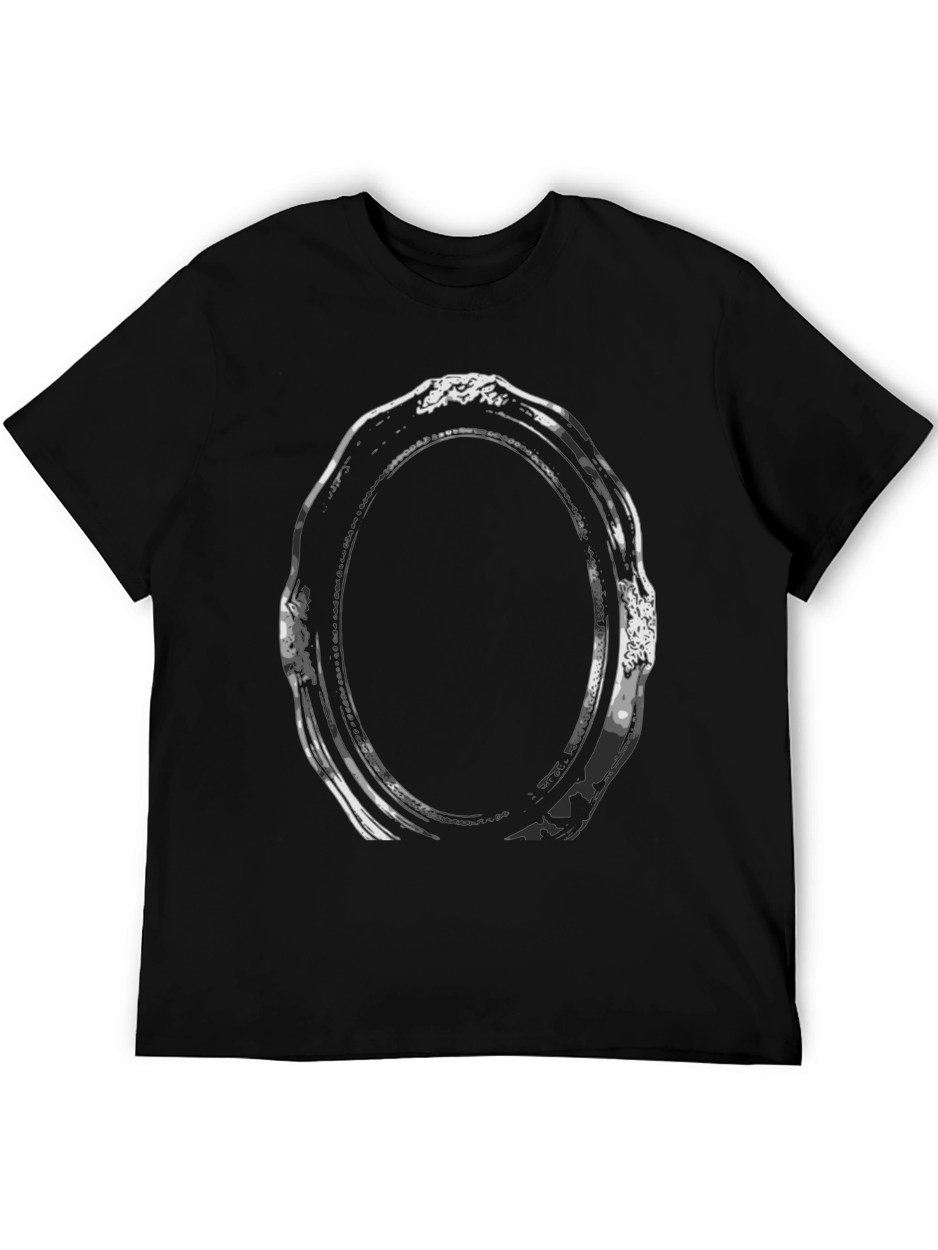 Camiseta Negra con Diseño de Marco Ovalado