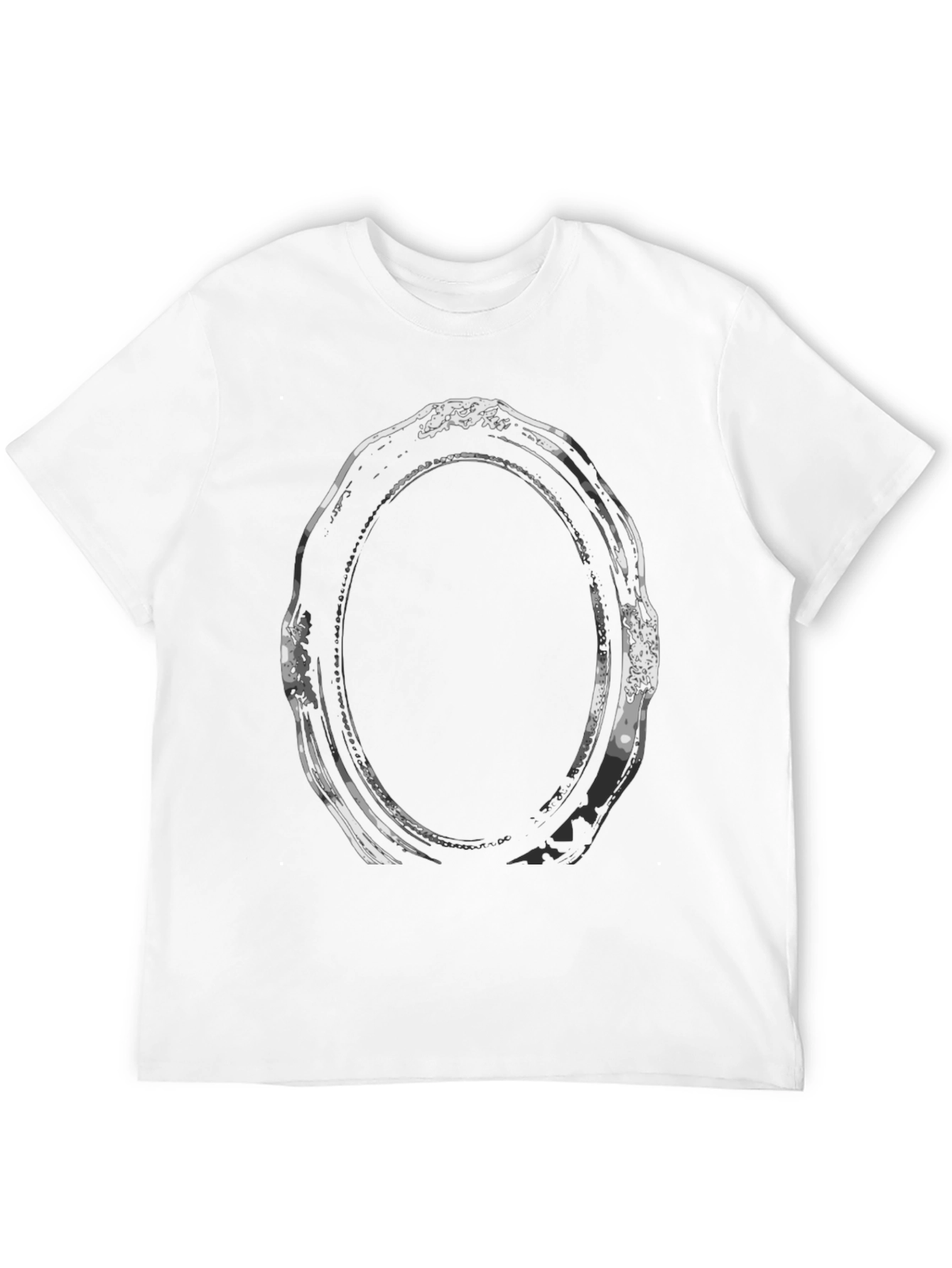Camiseta Negra con Diseño de Marco Ovalado