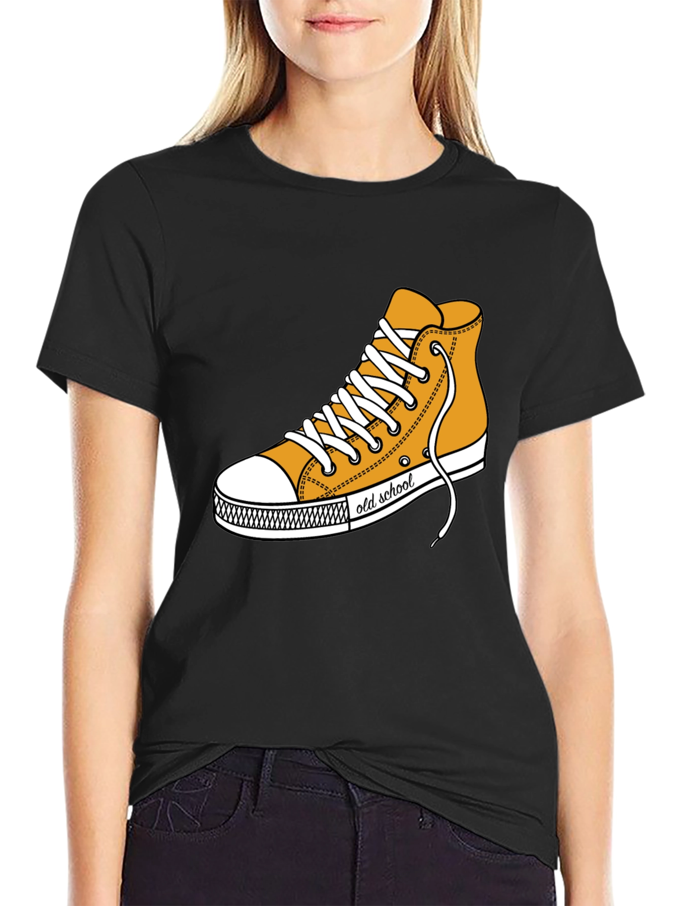 Camiseta Negra con Diseño de Tenis Old School