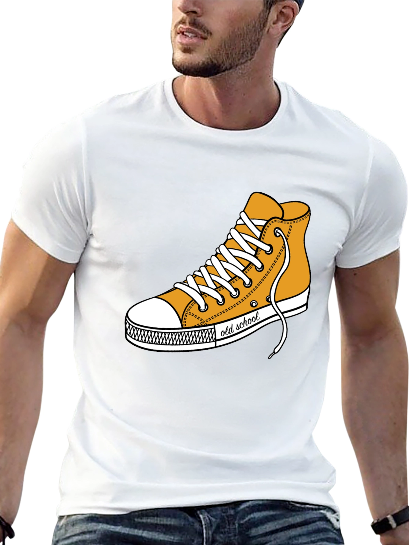 Camiseta Negra con Diseño de Tenis Old School