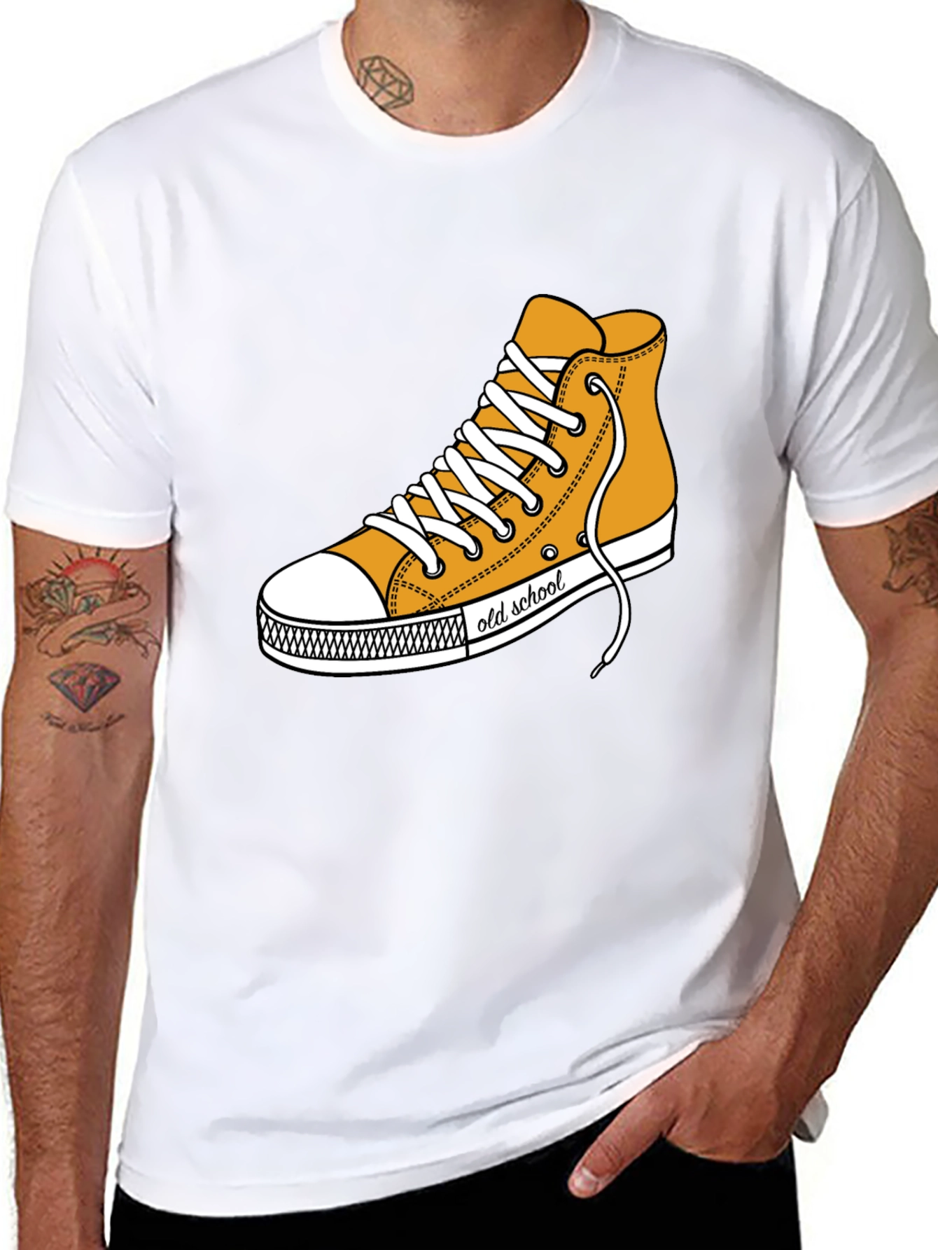 Camiseta Negra con Diseño de Tenis Old School