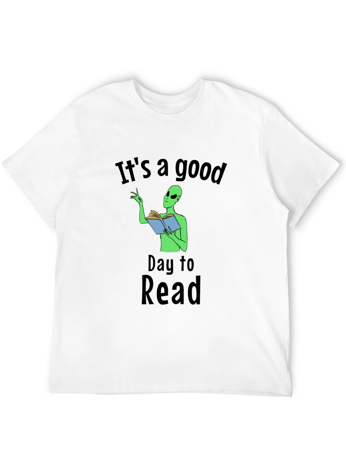 Camiseta Negra Día para Leer con Alien Lector