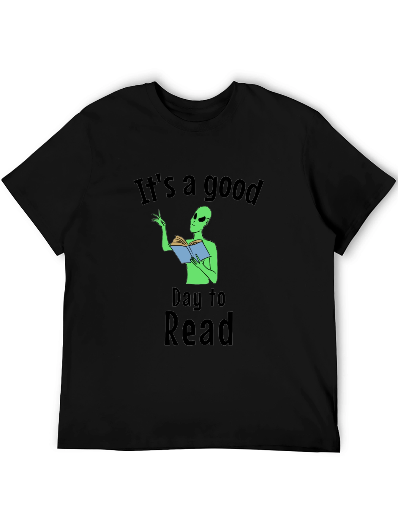 Camiseta Negra Día para Leer con Alien Lector