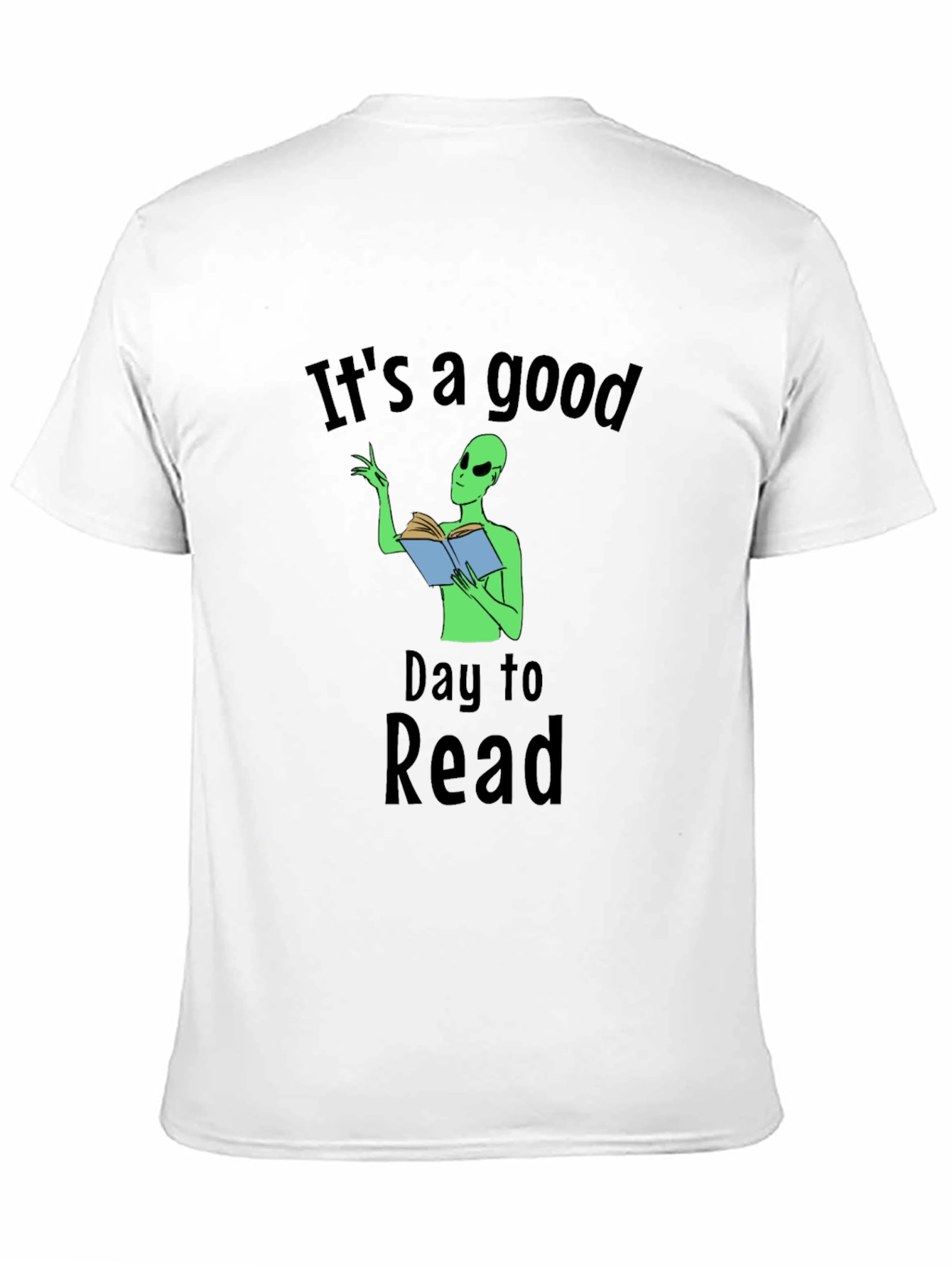 Camiseta Negra Día para Leer con Alien Lector