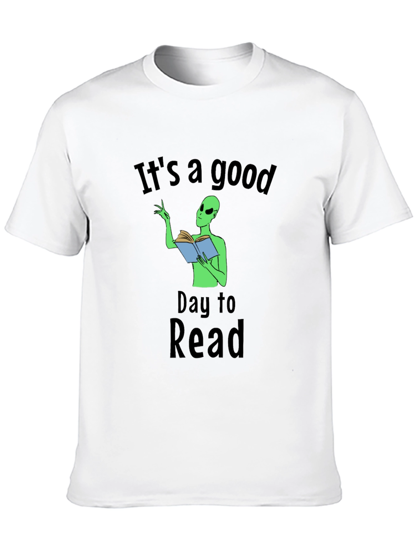 Camiseta Negra Día para Leer con Alien Lector