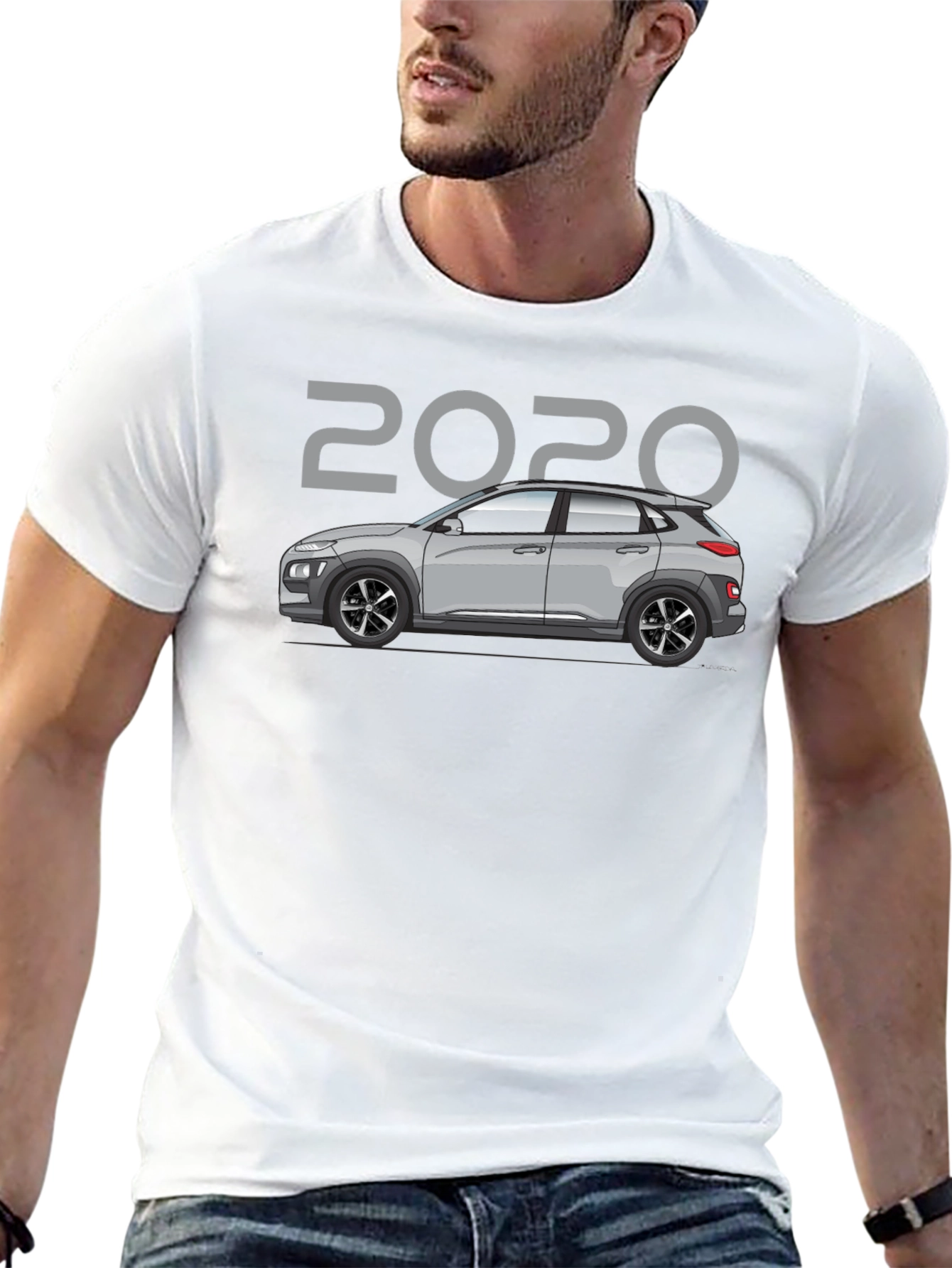 Camiseta Negra 2020 Coche Hyundai Kona - Estilo Casual