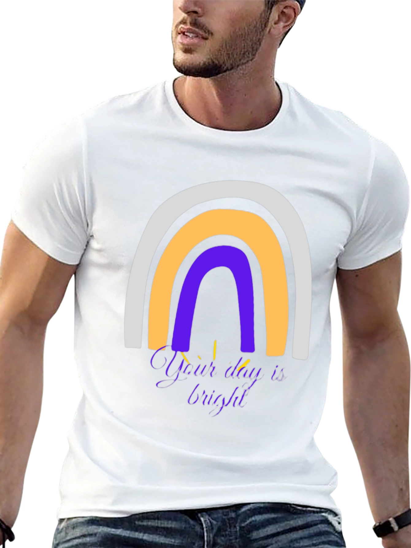 Camiseta Negra Arcoíris con Mensaje Inspirador