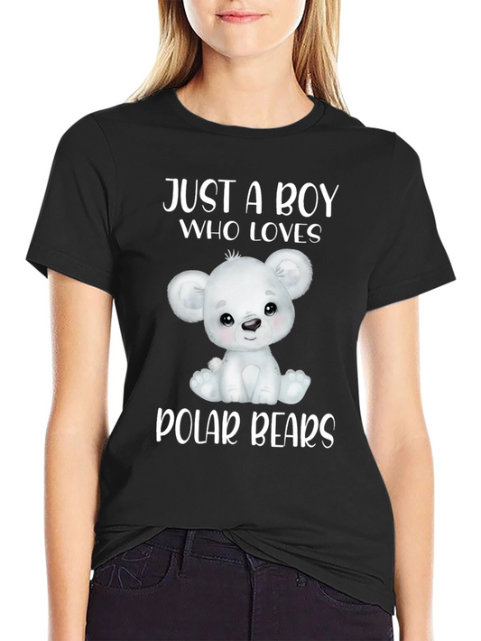 Camiseta Negra: Un Chico Que Ama Osos Polares