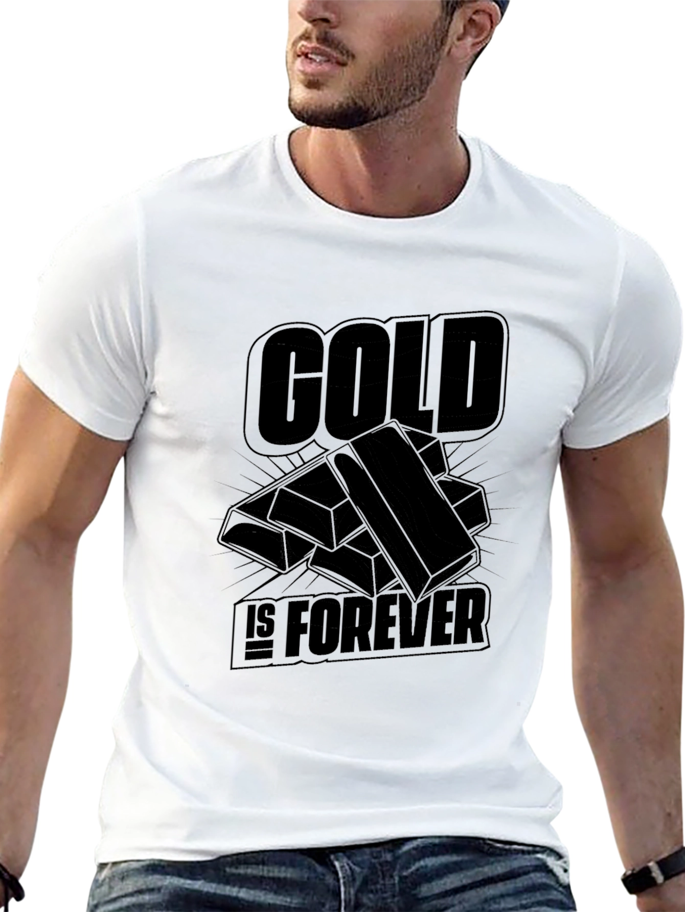 Camiseta Negra Gold is Forever para Hombre
