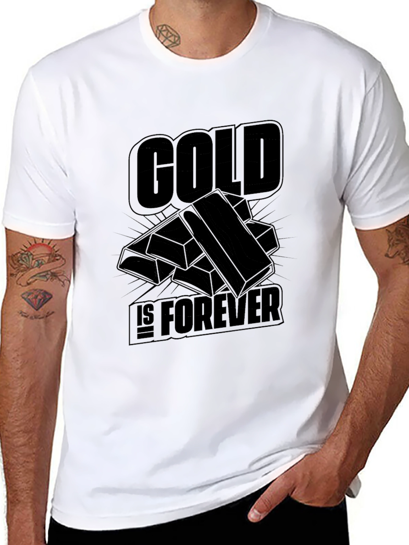 Camiseta Negra Gold is Forever para Hombre