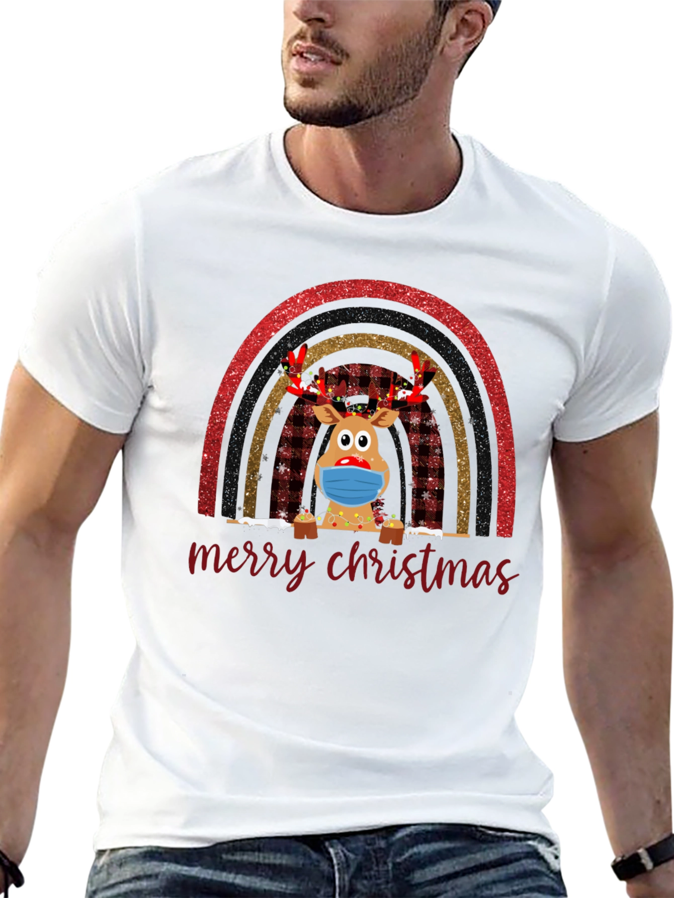 Camiseta Navideña Reno Enmascarado