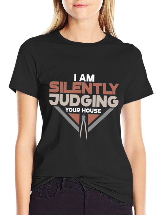 Camiseta Hombre Negra - I Am Silently Judging Your House