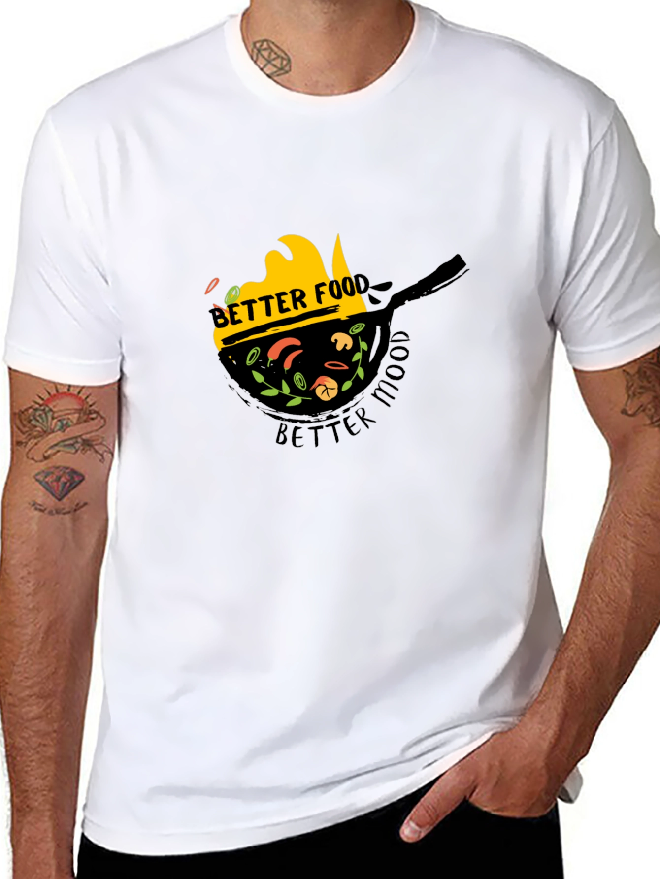 Camiseta Negra Better Food Better Mood