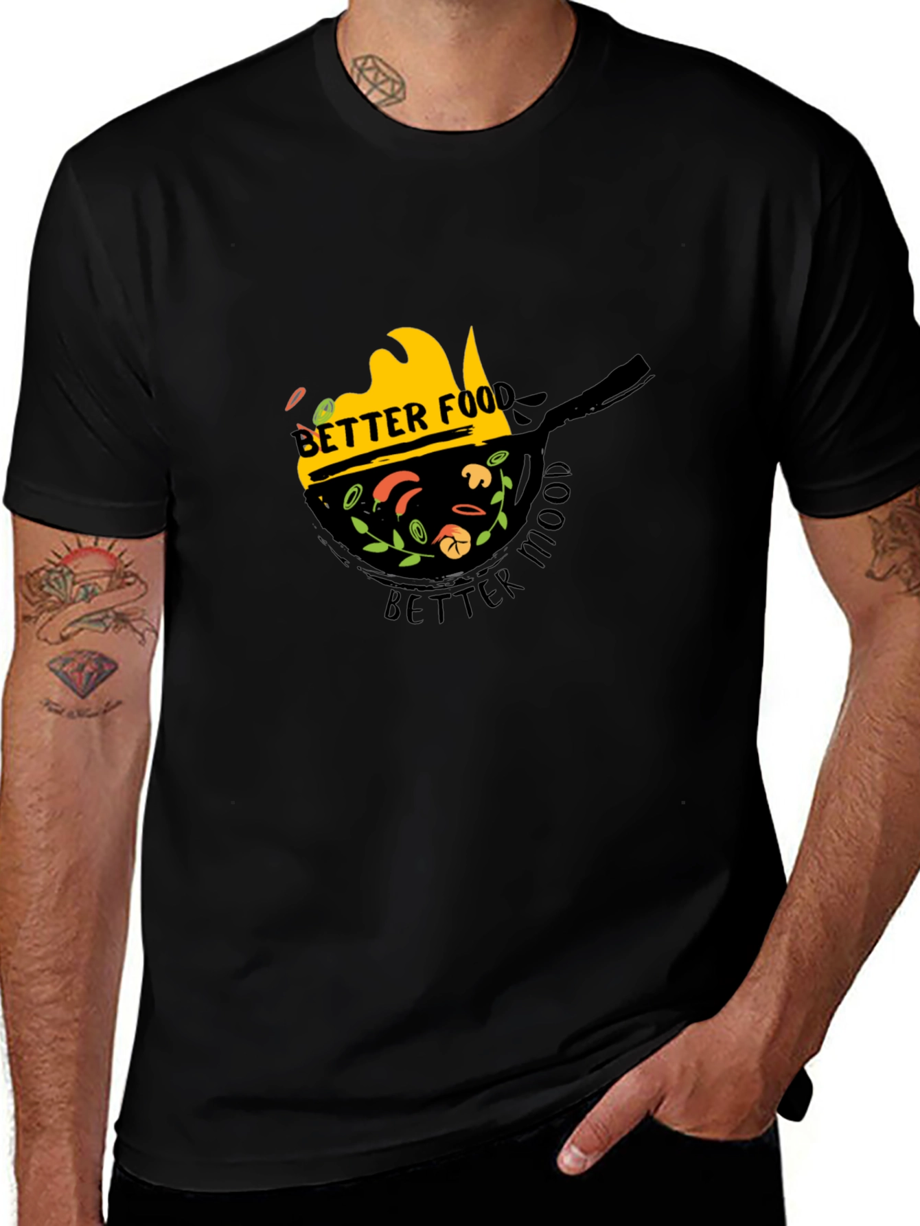Camiseta Negra Better Food Better Mood