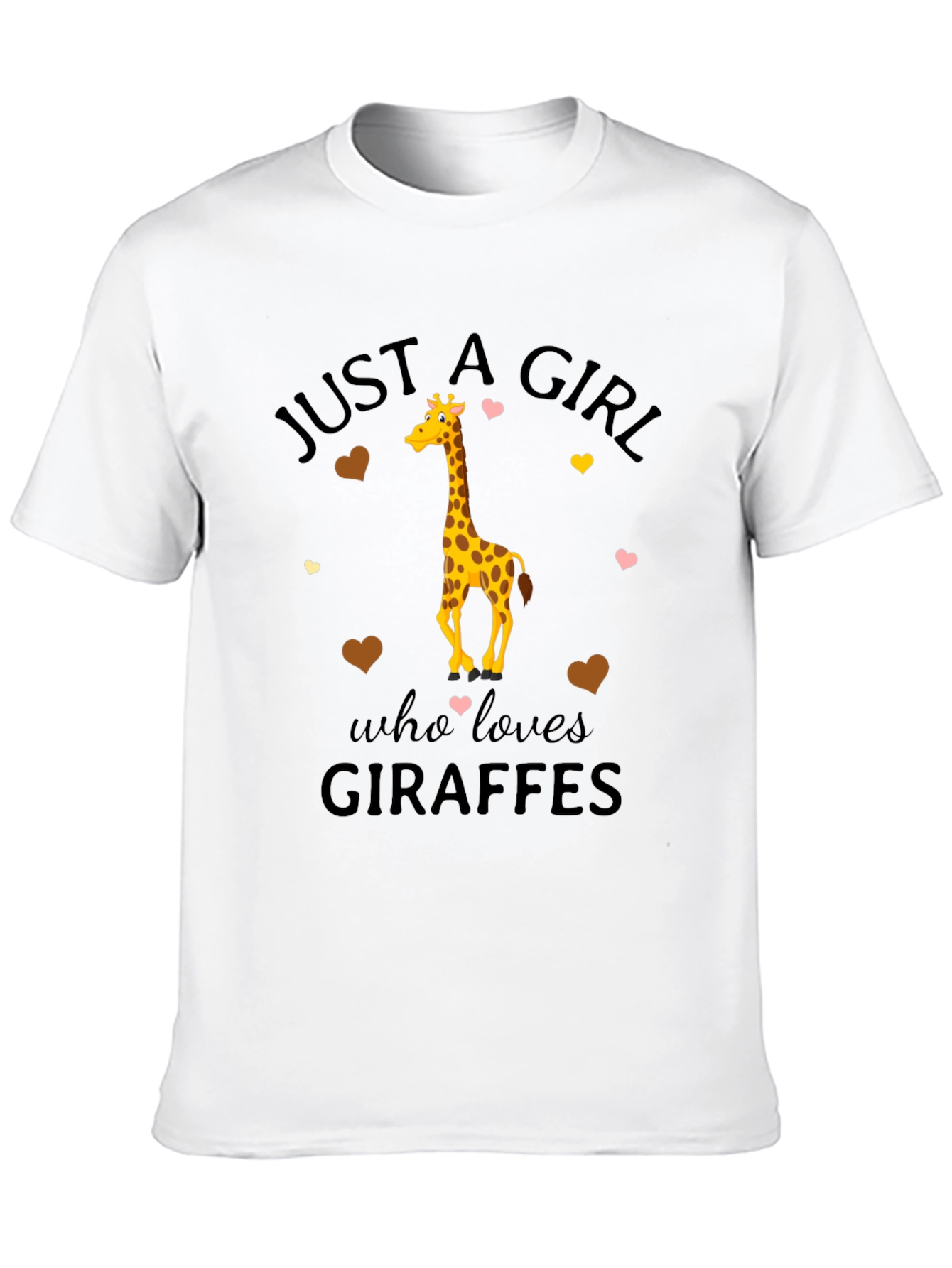 Camiseta Negra Just a Girl Who Loves Giraffes