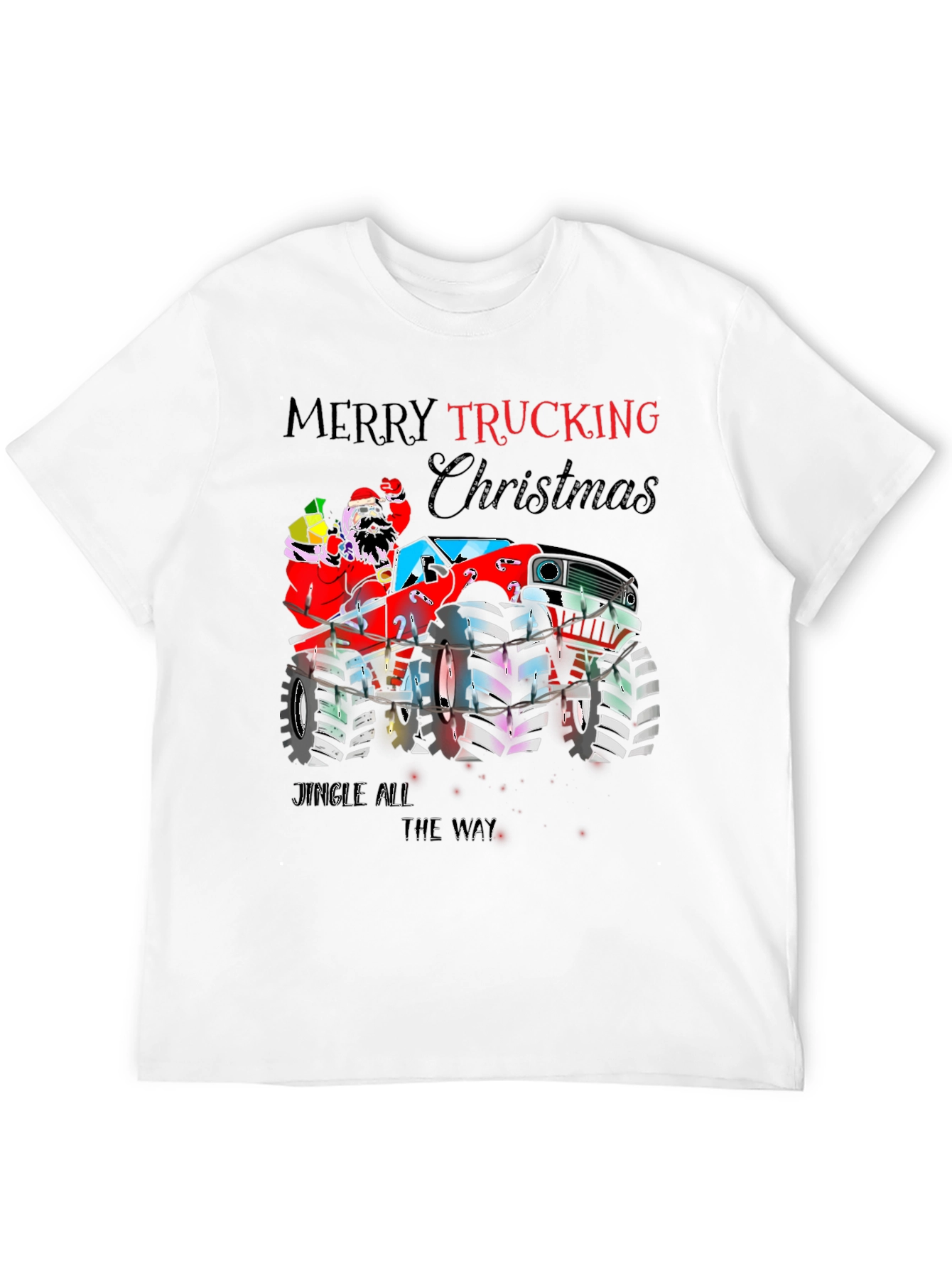 Camiseta Navideña Merry Trucking Christmas