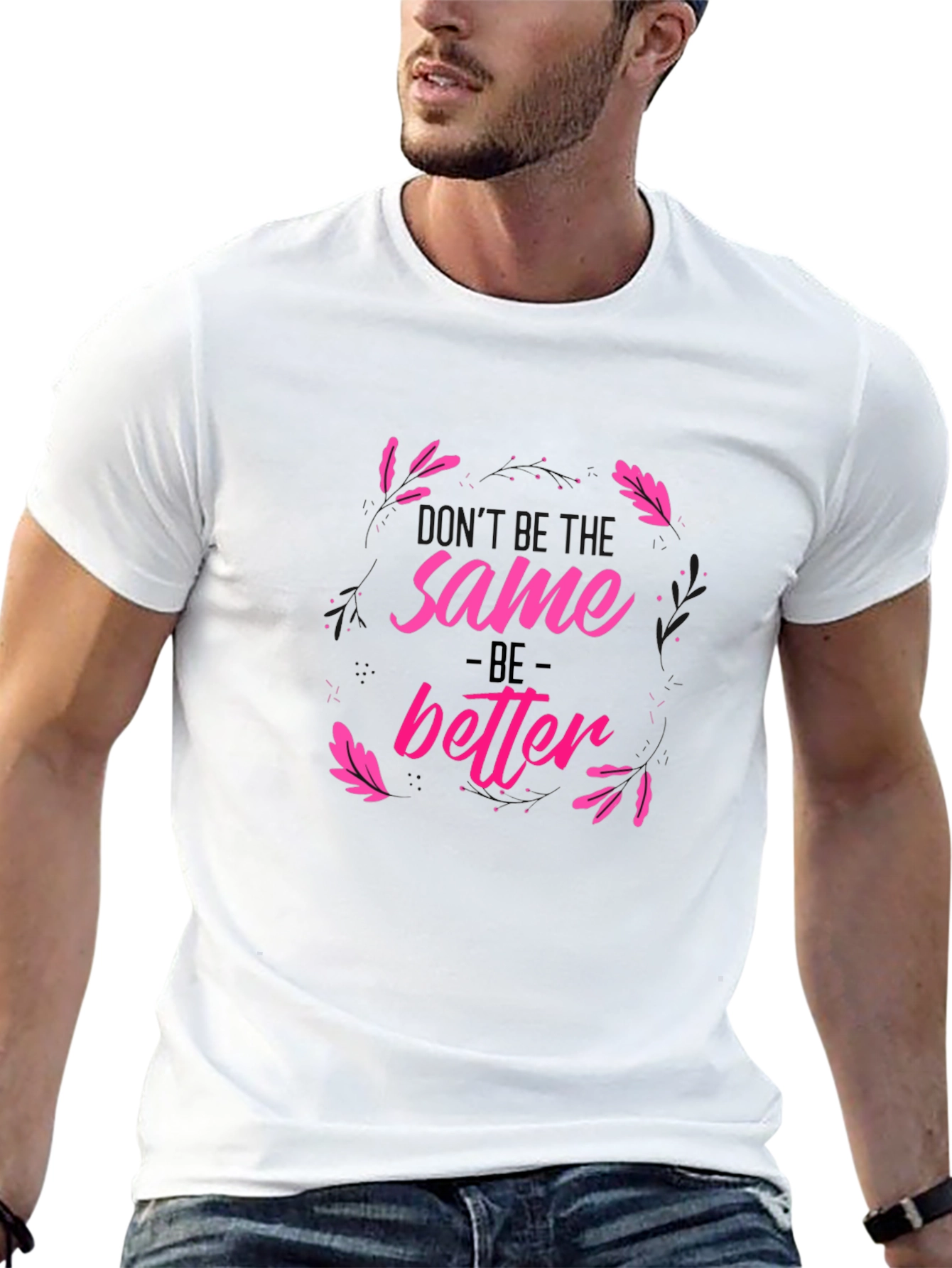 Camiseta Negra Estampada Sé Mejor