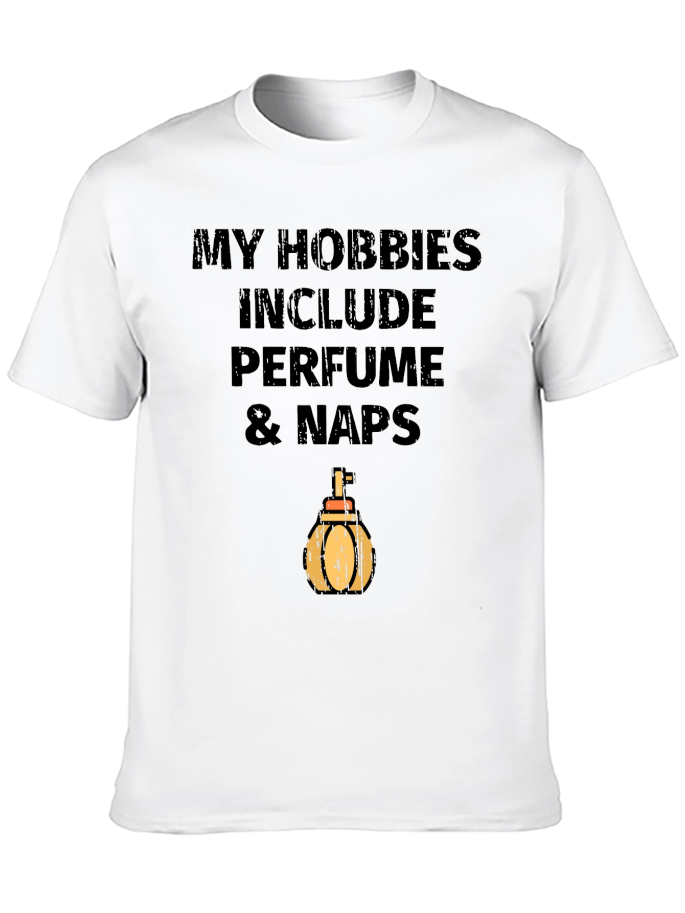 Camiseta Negra Hobbies: Perfume y Siestas