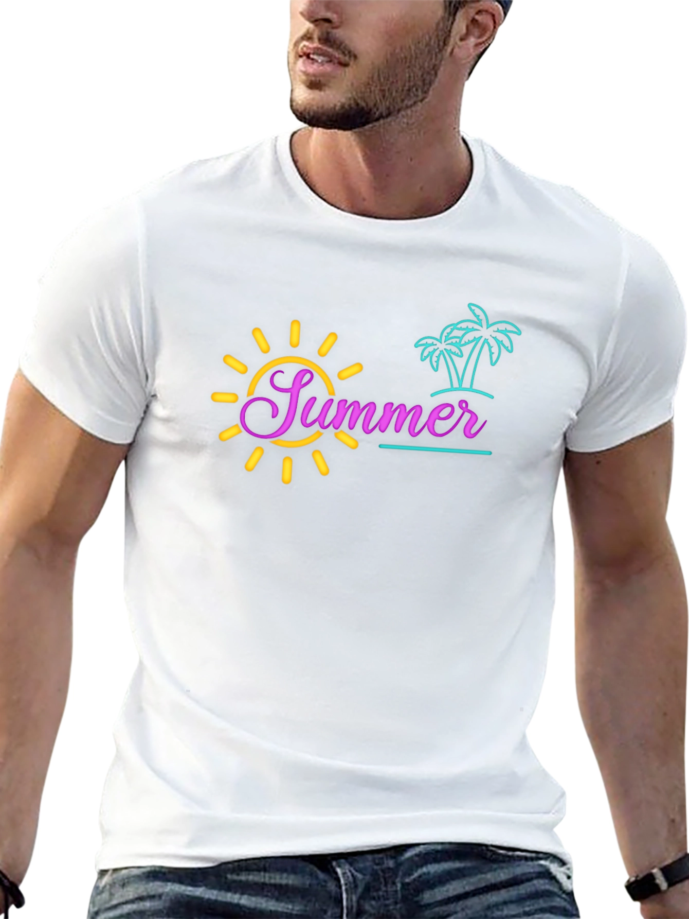 Camiseta Negra Estampada Verano