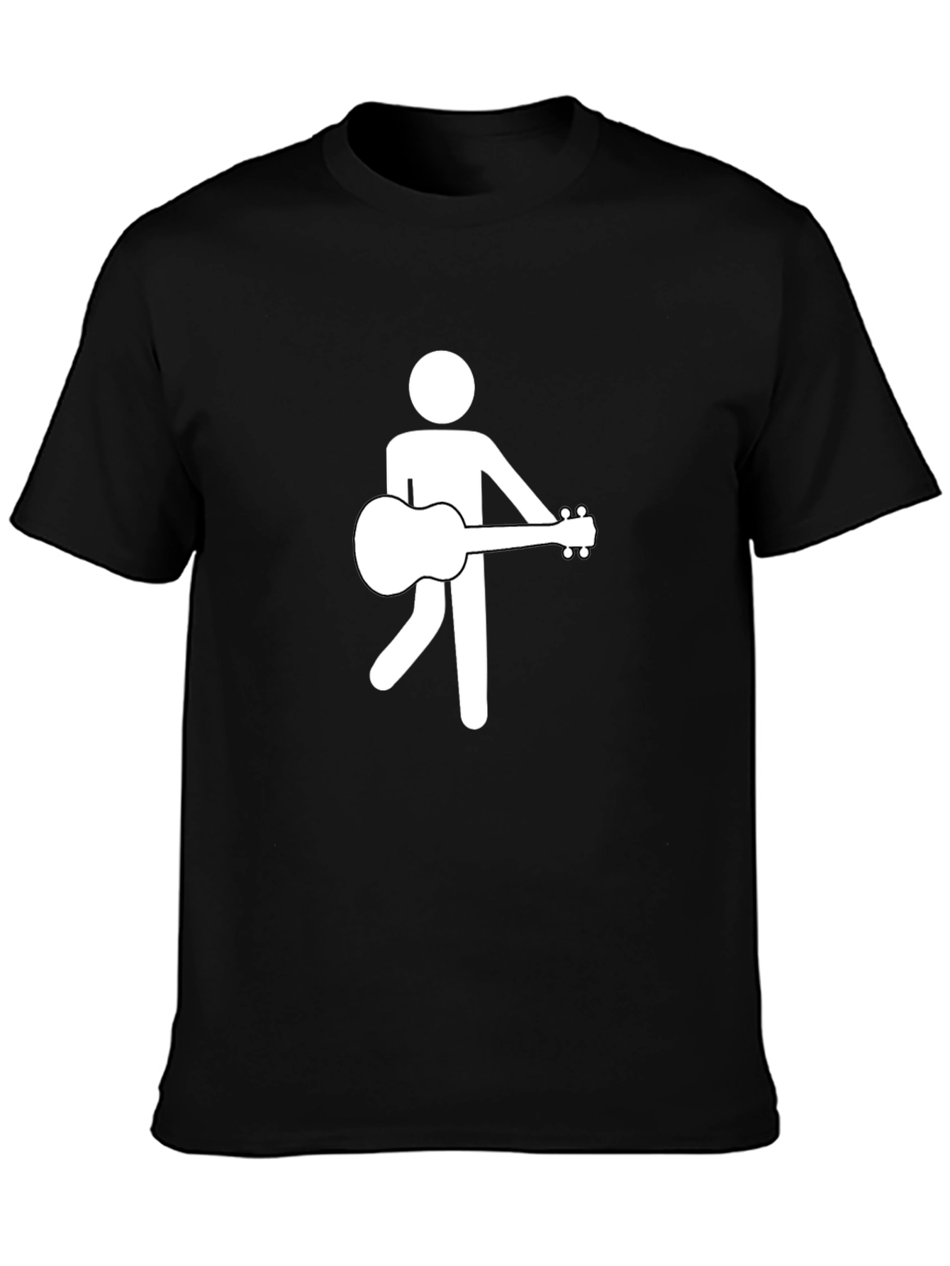 Camiseta Negra con Diseño de Músico Abstracto
