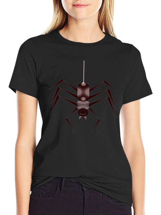 Camiseta Negra con Diseño de Araña Abstracta