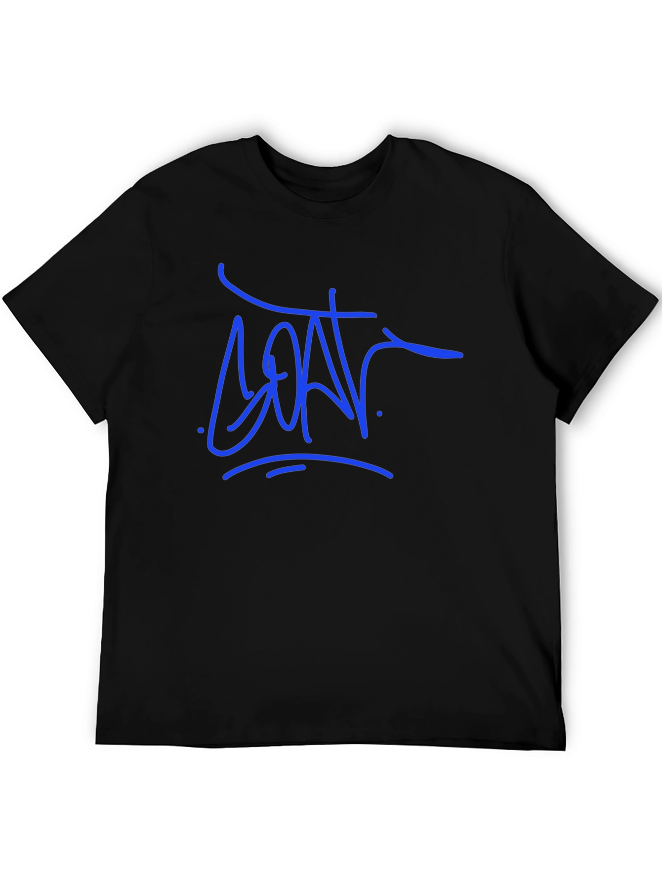 Camiseta Negra con Diseño Gráfico Azul
