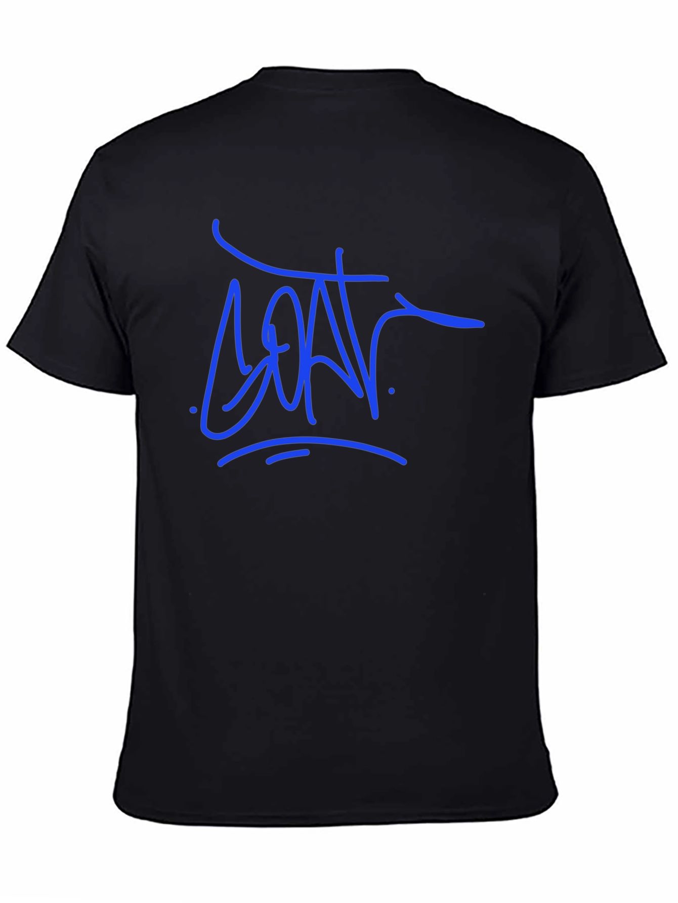 Camiseta Negra con Diseño Gráfico Azul