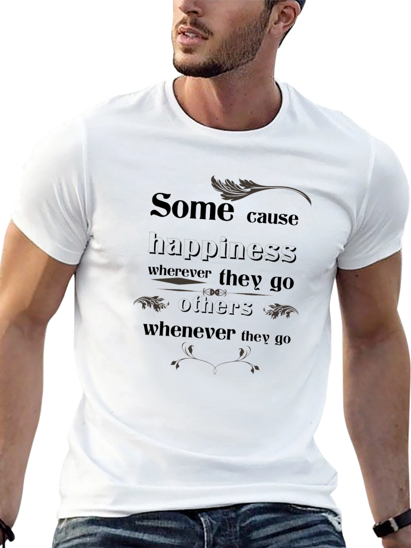 Camiseta Negra con Estampado Inspirador